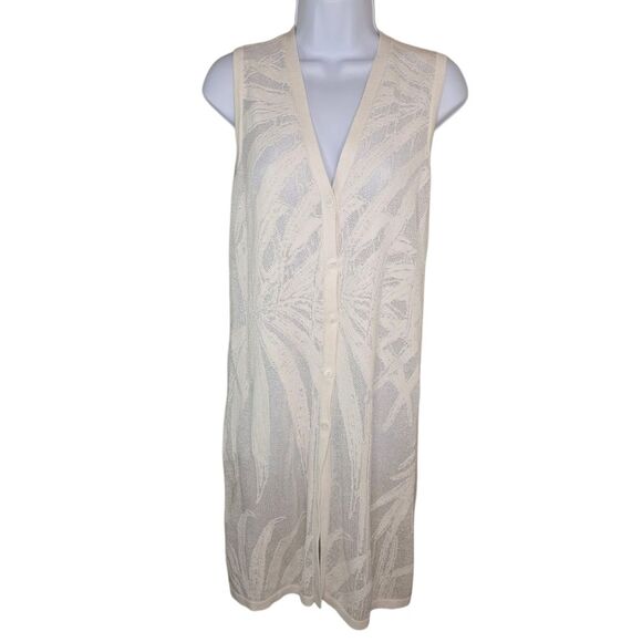 Chico's Sleeveless Palm-Stitch Long Sweater Vest Chico Size 00P XSP - Picture 2 of 7